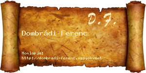 Dombrádi Ferenc névjegykártya