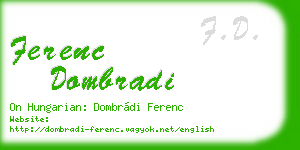 ferenc dombradi business card