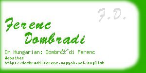 ferenc dombradi business card
